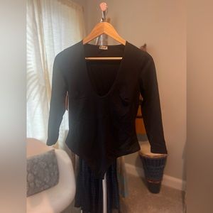 Free People Medium 3/4 Length Sleeves Bodysuit